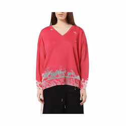 DIESEL M SPORT Womens Dress V Neck Pullover Pink Tops - M