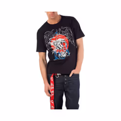 DIESEL T WALLACE SG Mens T Shirt Short Sleeves Crew Neck Casual Summer Black Tee - M