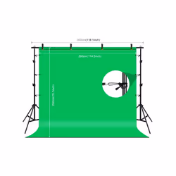 PULUZ 2.9x2m Photo Studio Background Support Stand Backdrop Crossbar Bracket Kit with Red / Blue / Green Polyester Backdrops