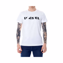 DIESEL T DIEGO BROK Mens T Shirt Crew Neck White Tee - M
