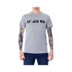 DIESEL T DIEGO BROK Mens Grey T Shirt Short Sleeve Crew Neck Casual Cotton Tee - M