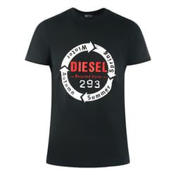 Diesel Recycled Styles Logo Black T-Shirt - M
