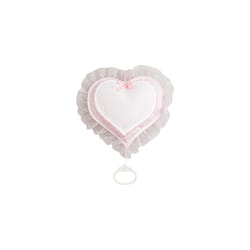 - Musical Birth Band, Heart-Shaped Birth Cocktail with Glockenspiel, Aida Canvas Insert for Embroidery, Made in Italy, Colour Pink