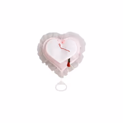 - Musical Birth Band, Heart-Shaped Birth Cocktail with Glockenspiel, Aida Canvas Insert for Embroidery, Made in Italy, Colour Pink
