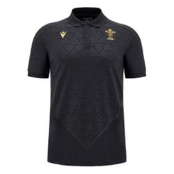 2024-2025 Wales Rugby WRU Travel Poly Polo Shirt (Black) - S