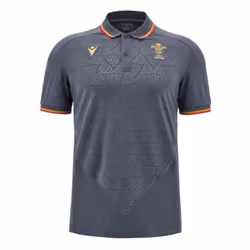 2024-2025 Wales WRU Rugby Travel Polo Shirt (Anthracite) - L