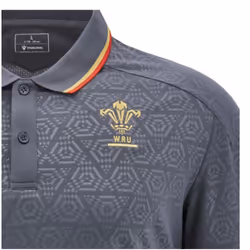 2024-2025 Wales WRU Rugby Travel Polo Shirt (Anthracite) - L