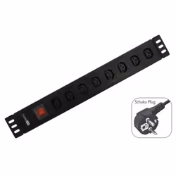 WP WPN-PDU-G05-08, 2 m, C14 coupler, Aluminium, Black, 8 AC outlet(s), 250 V