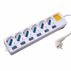 Ewent EW3932, 6 AC outlet(s), Type F, 2500 W, White, 1.5 m