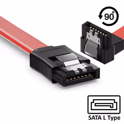 Ewent HDD S-ATA cable 1.5GBits / 3GBits / 6GBits S-ATA L-Type > L-Type 90° with clips, 0,5mt