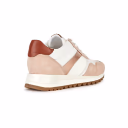 ) Geox D Tabelya Leather Bovine Suede- Textile Woven Polyester- Synthetic Nylon Women's Nude/White Trainers - Brown, 7.5 (Adu ...