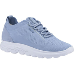 ) Geox D Spherica A Leather Women's Light Sky Trainers - Blue, 7.5 (Adults'