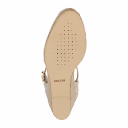 ) Geox D GELSA Textile Women's Light Sand Sandals - Brown, 7 (Adults'