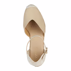 ) Geox D GELSA Textile Women's Light Sand Sandals - Brown, 7 (Adults'