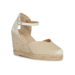 ) Geox D GELSA Textile Women's Light Sand Sandals - Brown, 7.5 (Adults'