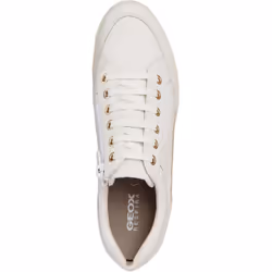 ) Geox D MYRIA Faux Leather Women's White Trainers - White, 5 (Adults'