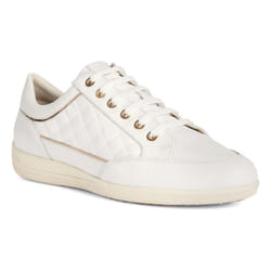 ) Geox D MYRIA Faux Leather Women's White Trainers - White, 7.5 (Adults'