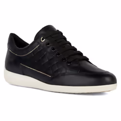 ) Geox D MYRIA Faux Leather Women's Black Trainers - Black, 7 (Adults'