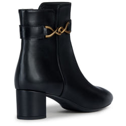 ) Geox D Pheby Leather Women's Black Boots - Black, 4 (Adults'
