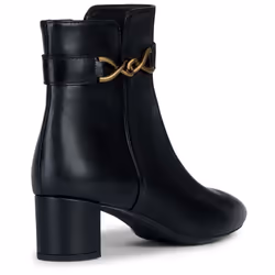 ) Geox D Pheby Leather Women's Black Boots - Black, 7 (Adults'