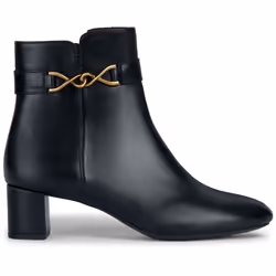 ) Geox D Pheby Leather Women's Black Boots - Black, 7 (Adults'
