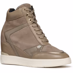 ) Geox D Maurica Leather Women's Dark Taupe Trainers - Brown, 6 (Adults'