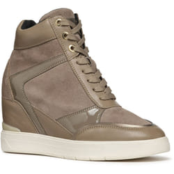 ) Geox D Maurica Leather Women's Dark Taupe Trainers - Brown, 7.5 (Adults'