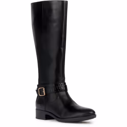 ) Geox D Felicity Leather Women's Black Boots - Black, 7 (Adults'