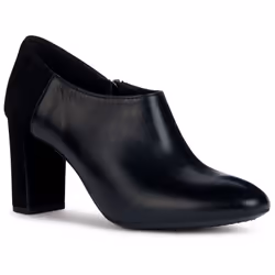 ) Geox D PHEBY Leather Women's Black Heels - Black, 6 (Adults'