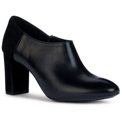 ) Geox D PHEBY Leather Women's Black Heels - Black, 7 (Adults'