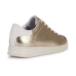 ) Geox D Jaysen B Leather Women's Light Gold/Optic White Trainers - Gold, 3 (Adults'