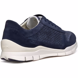 ) Geox D Sukie B Leather Women's Dark Jeans Trainers - Blue, 3 (Adults'