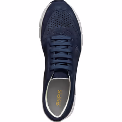) Geox D Sukie B Leather Women's Dark Jeans Trainers - Blue, 6 (Adults'