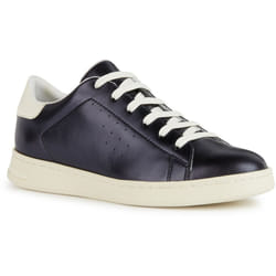 ) Geox D Jaysen B Leather Women's Dark Jeans/Optic White Trainers - Blue, 5 (Adults'