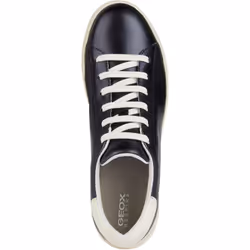 ) Geox D Jaysen B Leather Women's Dark Jeans/Optic White Trainers - Blue, 5 (Adults'