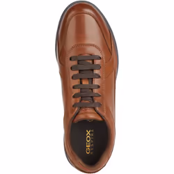 ) Geox U SPHERICA EC12 Leather Bovine Full Grain Men's Cognac Trainers - Brown, 8 (Adults'