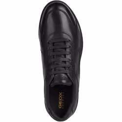 ) Geox U SPHERICA EC12 Leather Bovine Full Grain Men's Black Trainers - Black, 10 (Adults'