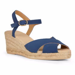 ) Geox D Gelsa Low C Leather Women's Navy Sandals - Blue, 6 (Adults' - Additional view 5