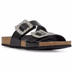 ) Geox D BRIONIA R Leather Women's Black Sandals - Black, 5 (Adults'