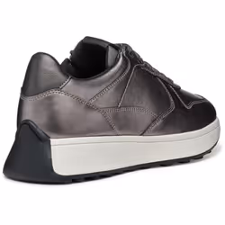 ) Geox D Amabel A Leather Women's Gun Trainers - Silver, 6 (Adults'