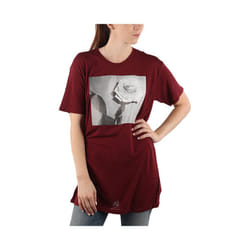 DIESEL T RACHEL P Womens T-Shirt Lyocell Crew Neck Summer Casual Burgundy Tee - XS