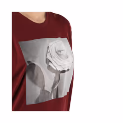 DIESEL T RACHEL P Womens T-Shirt Lyocell Crew Neck Summer Casual Burgundy Tee - XS