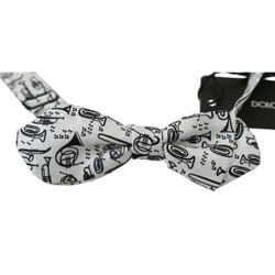 DOLCE & GABBANA Bow Tie Men White Instruments Adjustable Neck Papillon