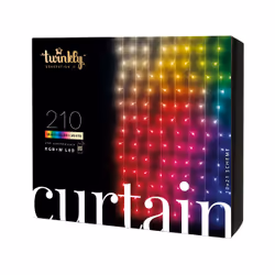 Twinkly Curtain, Wi-Fi/Bluetooth, Black, LED, Warm white, 30000 h, Clear