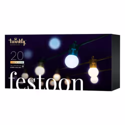 Smart App Controlled Twinkly Festoon Lights, Gold Edition - Gen II