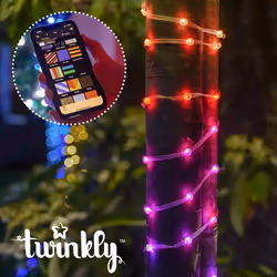 10m Smart App Controlled Twinkly Dot LED Lights, Black Cable | Multi Colour Change Control Indoor Home Dimmable