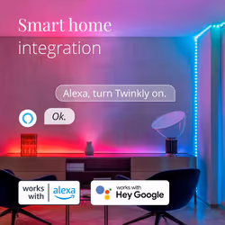 20m Smart App Controlled Twinkly Dot LED Lights, Black Cable | Multi Colour Change Control Indoor Home Dimmable