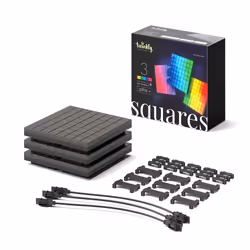 Twinkly Squares Extension Kit, Smart lighting kit, Wi-Fi/Bluetooth, Black, Integrated LED, Plastic, Multi