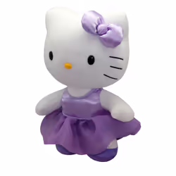 Hello Kitty - Peluche de 30 cm - Robe satin violette