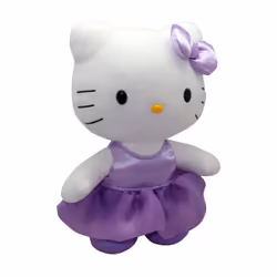 Hello Kitty - Peluche de 30 cm - Robe satin violette